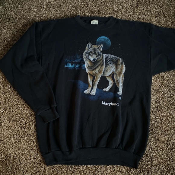 VTG 1989 Wolf Graphic Sweatshirt - Picture 2 of 7
